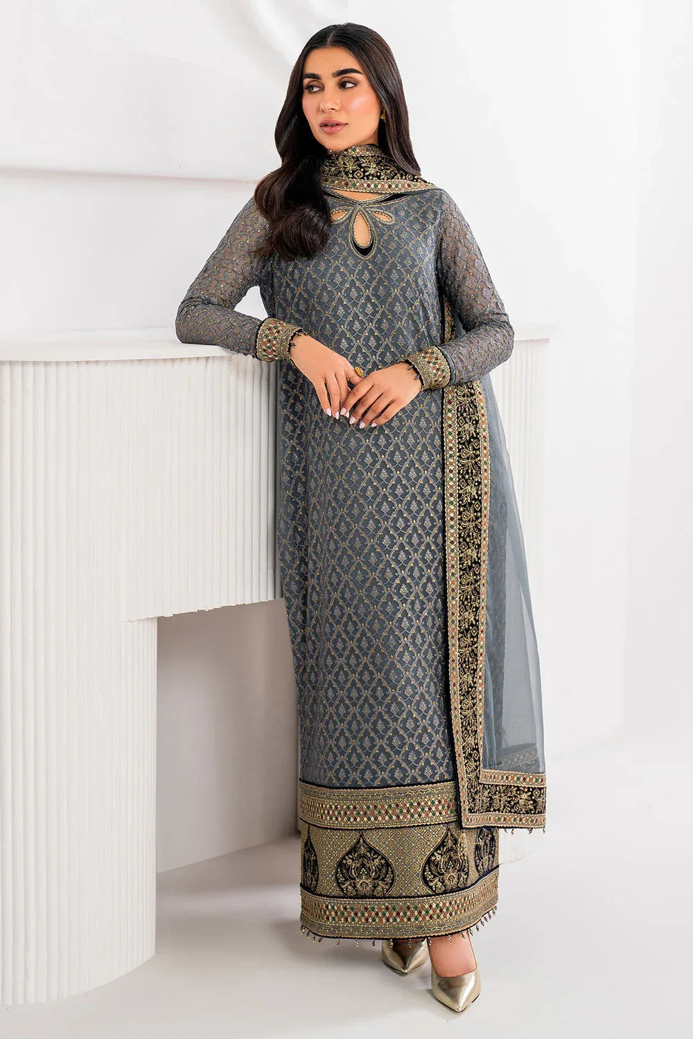 Jazmin | Formals Collection | CHIFFON UC-3058 - Aqsa Fabrics