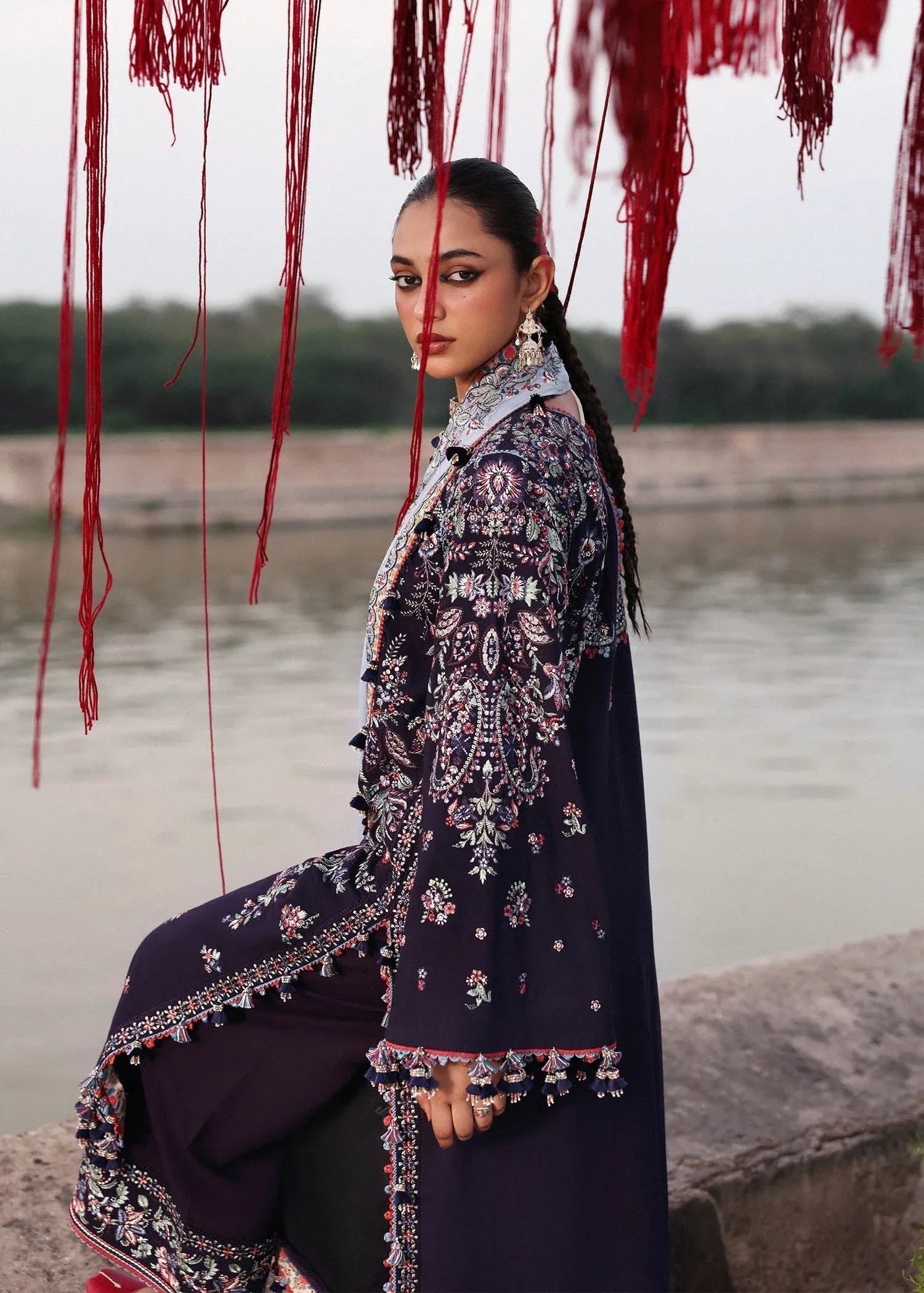 Hussain Rehar | Karandi 25 | Rouge - Aqsa Fabrics