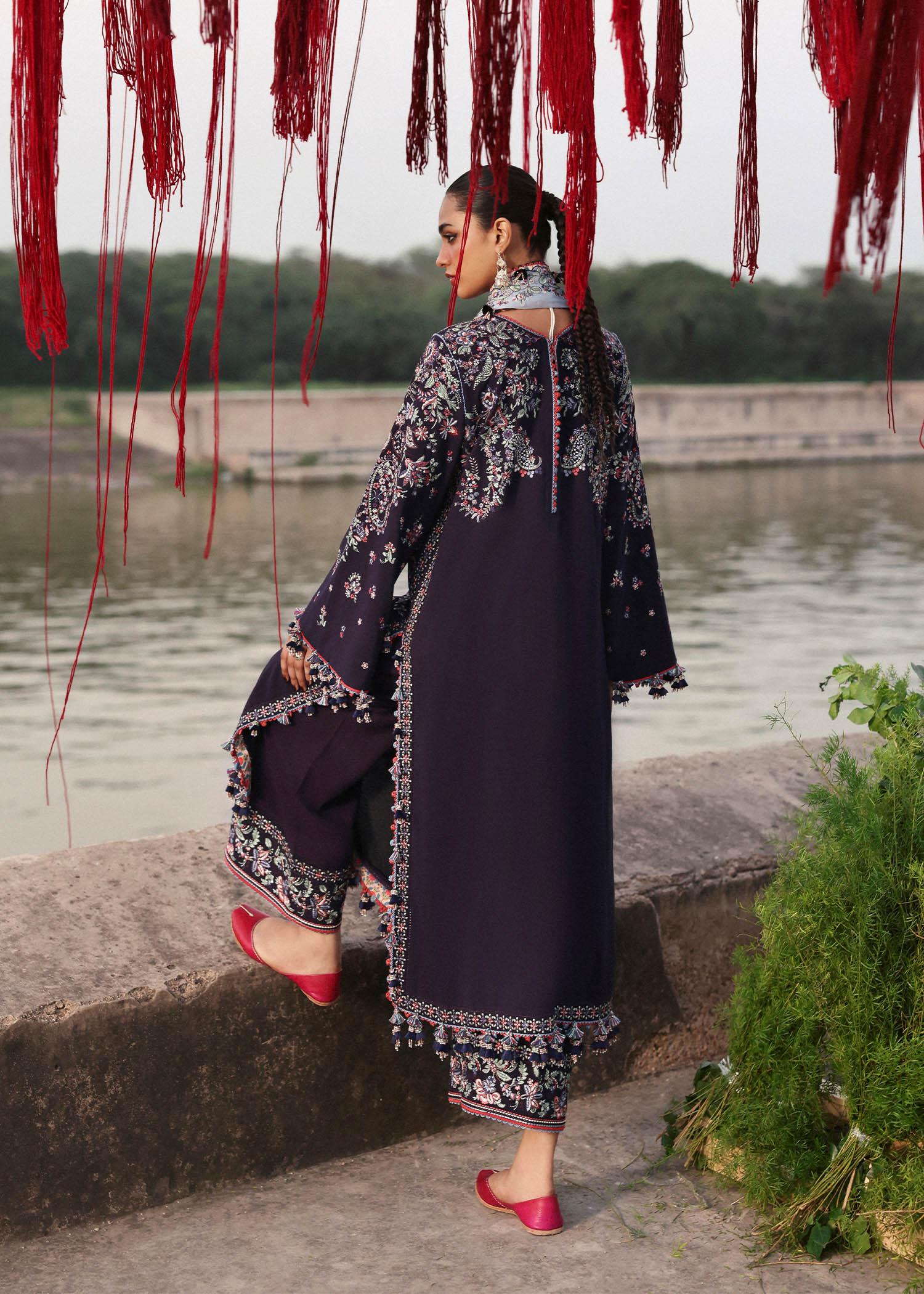 Hussain Rehar | Karandi 25 | Rouge - Aqsa Fabrics