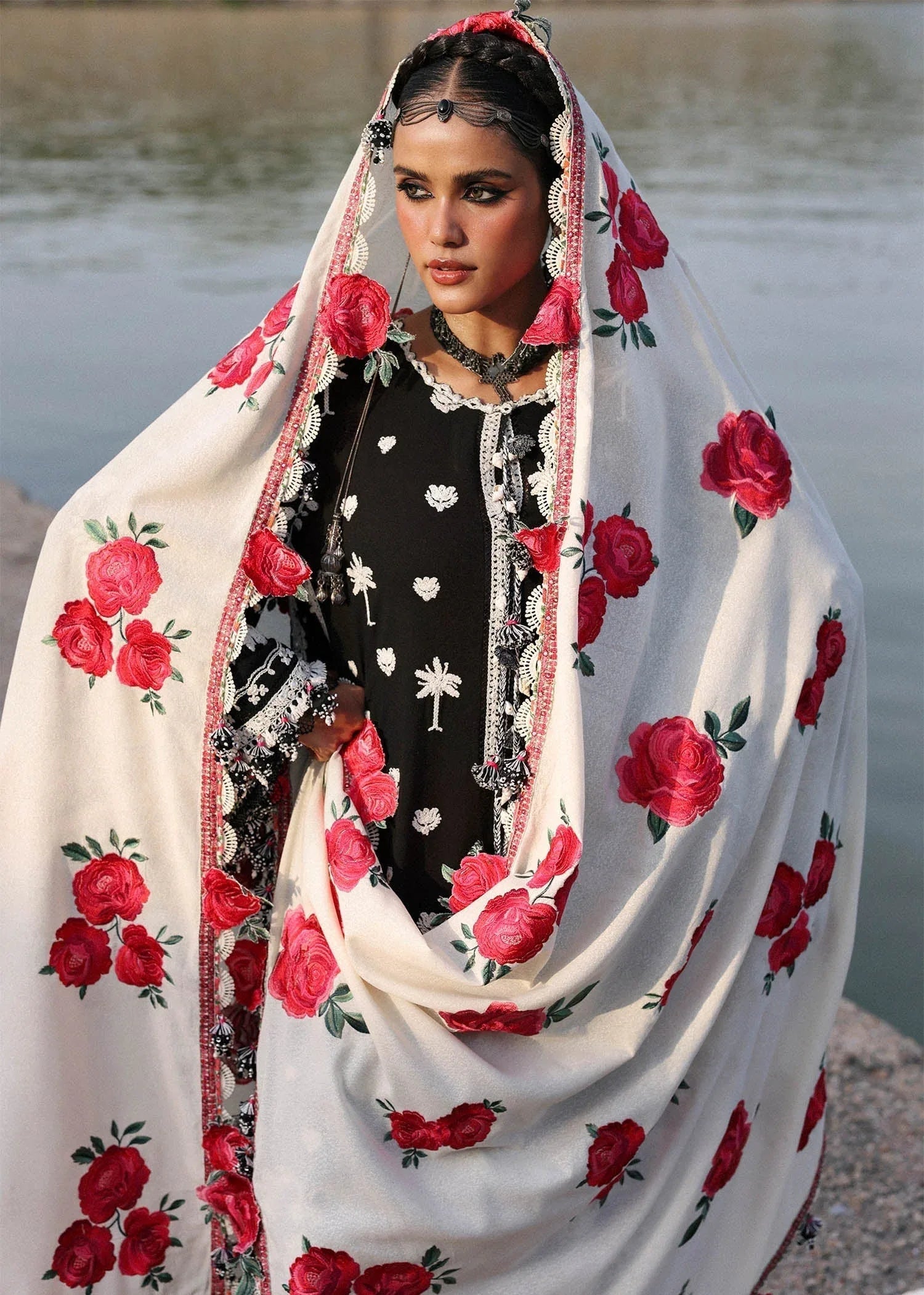 Hussain Rehar | Karandi 25 | Rose - Aqsa Fabrics
