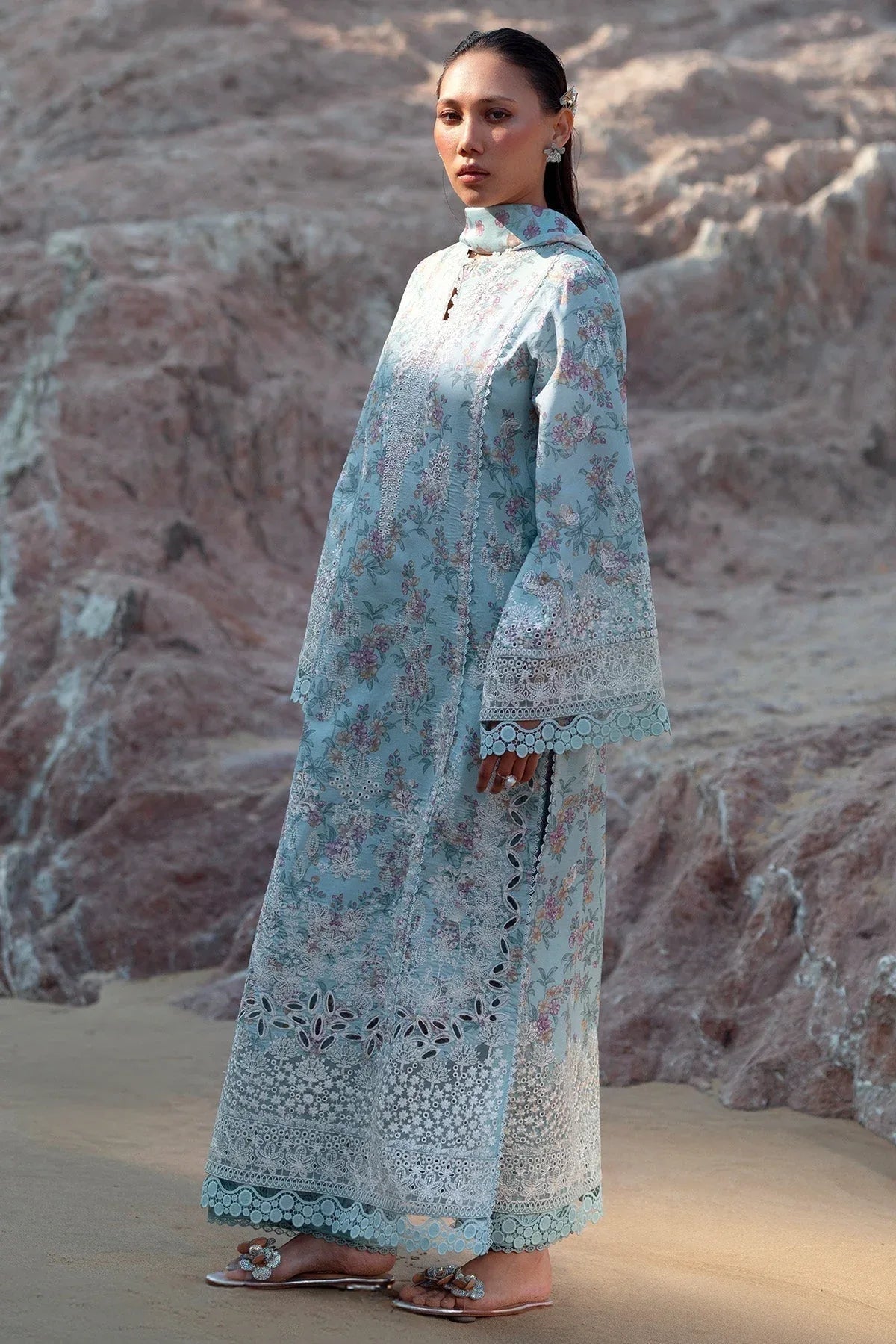 Afrozeh | Summer Together 25 | Aquamarine - Aqsa Fabrics