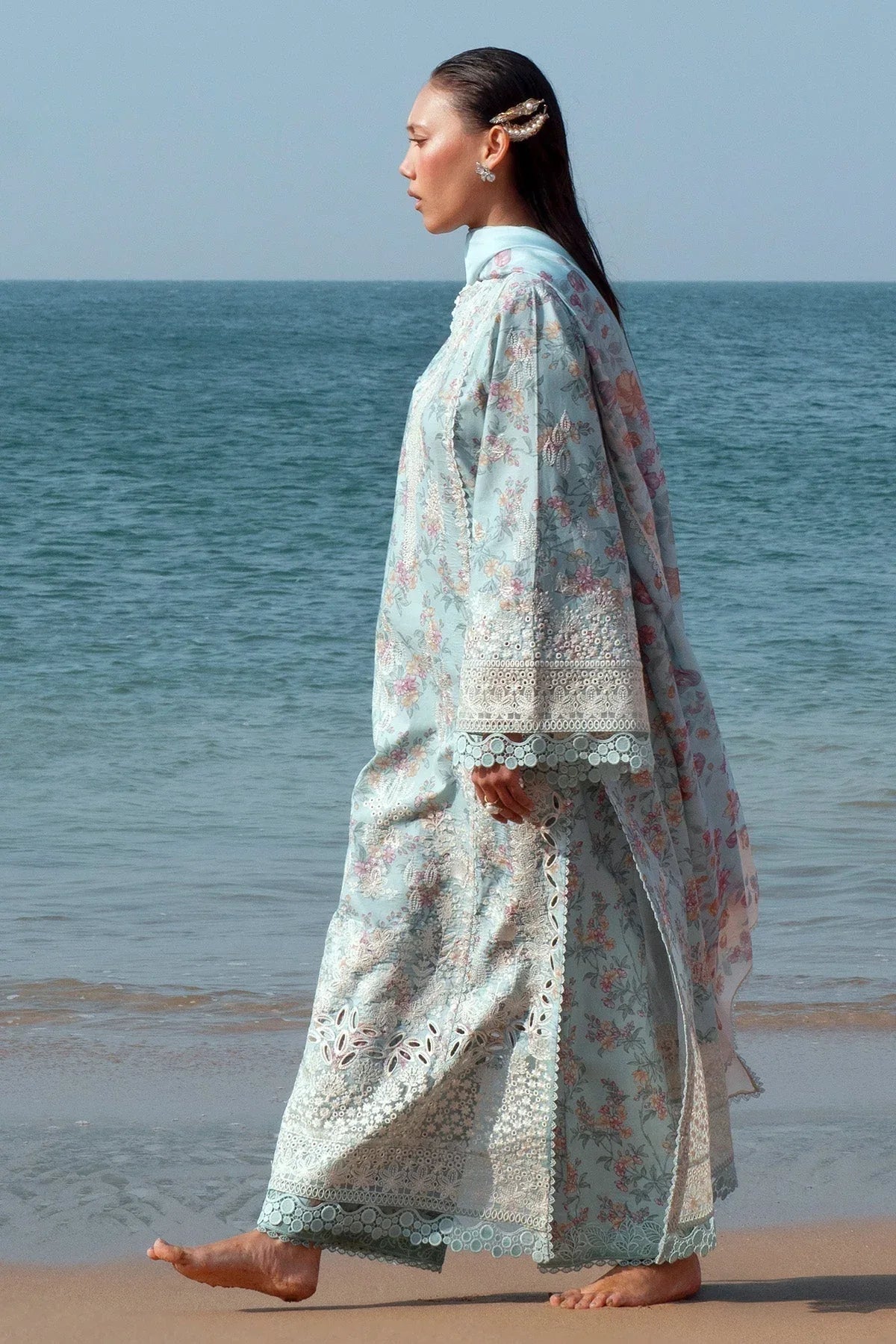 Afrozeh | Summer Together 25 | Aquamarine - Aqsa Fabrics