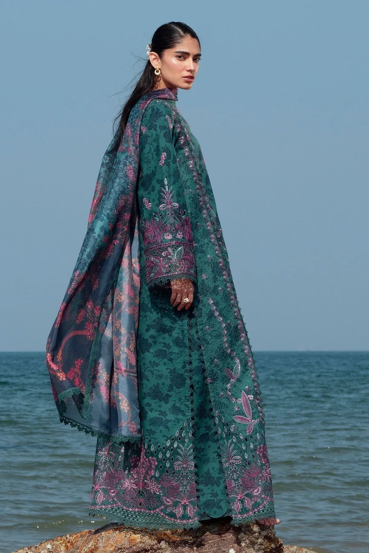 Afrozeh | Summer Together 25 | Emerald - Aqsa Fabrics