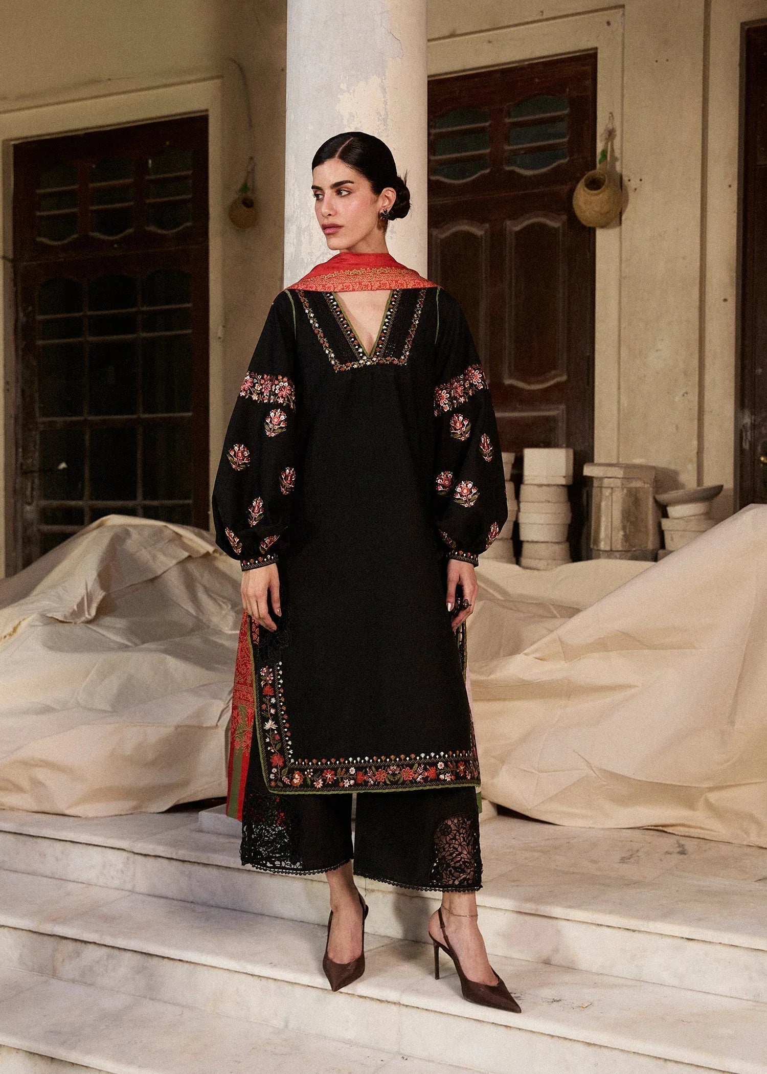 Hussain Rehar | Khaddar Pret 25 | SIYAH - Aqsa Fabrics
