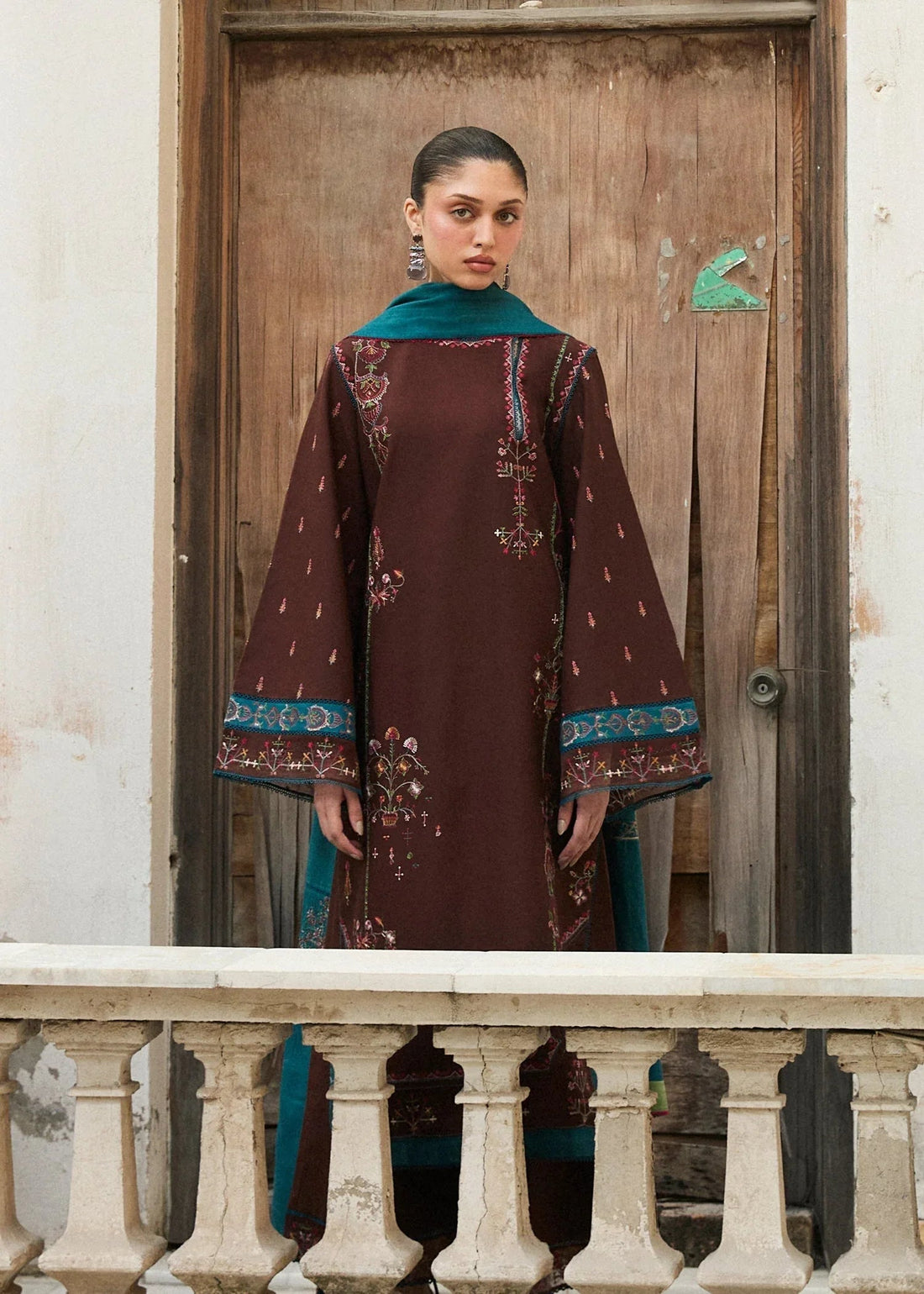 Hussain Rehar | Khaddar Pret 25 | MOCHA - Aqsa Fabrics