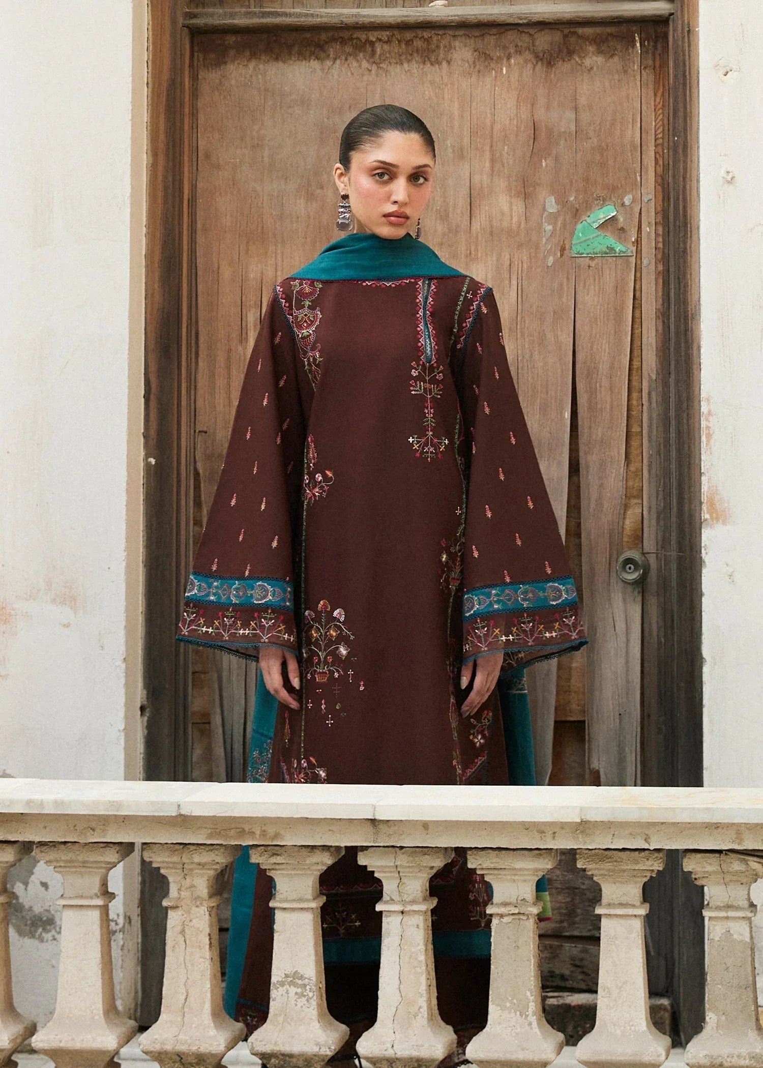 Hussain Rehar | Khaddar Pret 25 | MOCHA - Aqsa Fabrics
