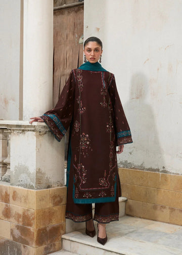 Hussain Rehar | Khaddar Pret 25 | MOCHA - Aqsa Fabrics