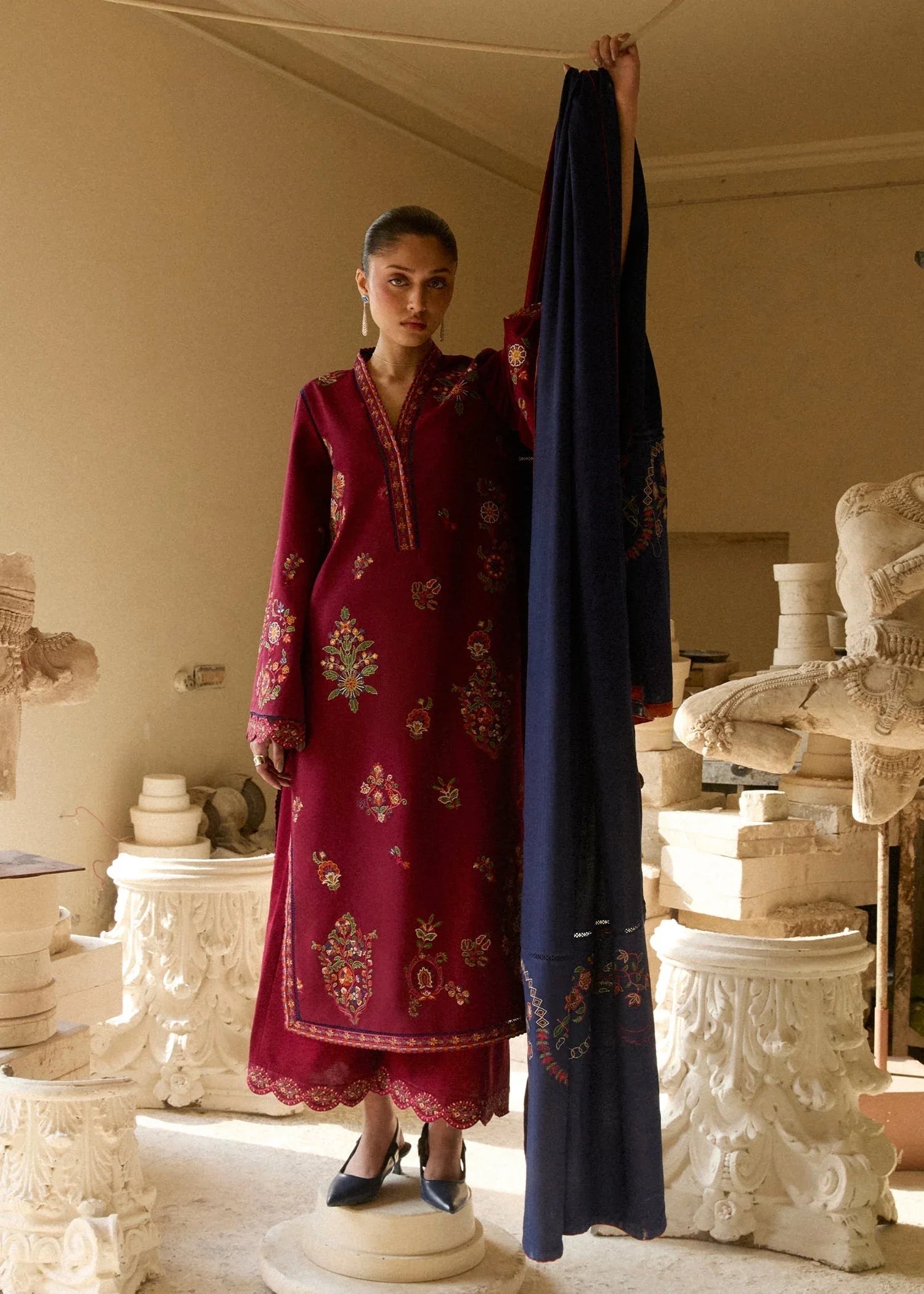 Hussain Rehar | Khaddar Pret 25 | GULNAR - Aqsa Fabrics