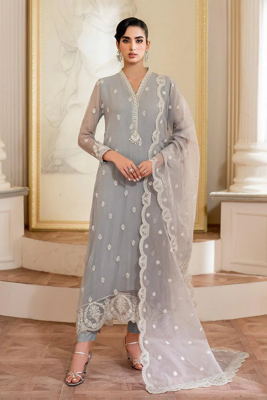 Declare | Chiffon Luxe | DOVE LFP-1108 - Aqsa Fabrics