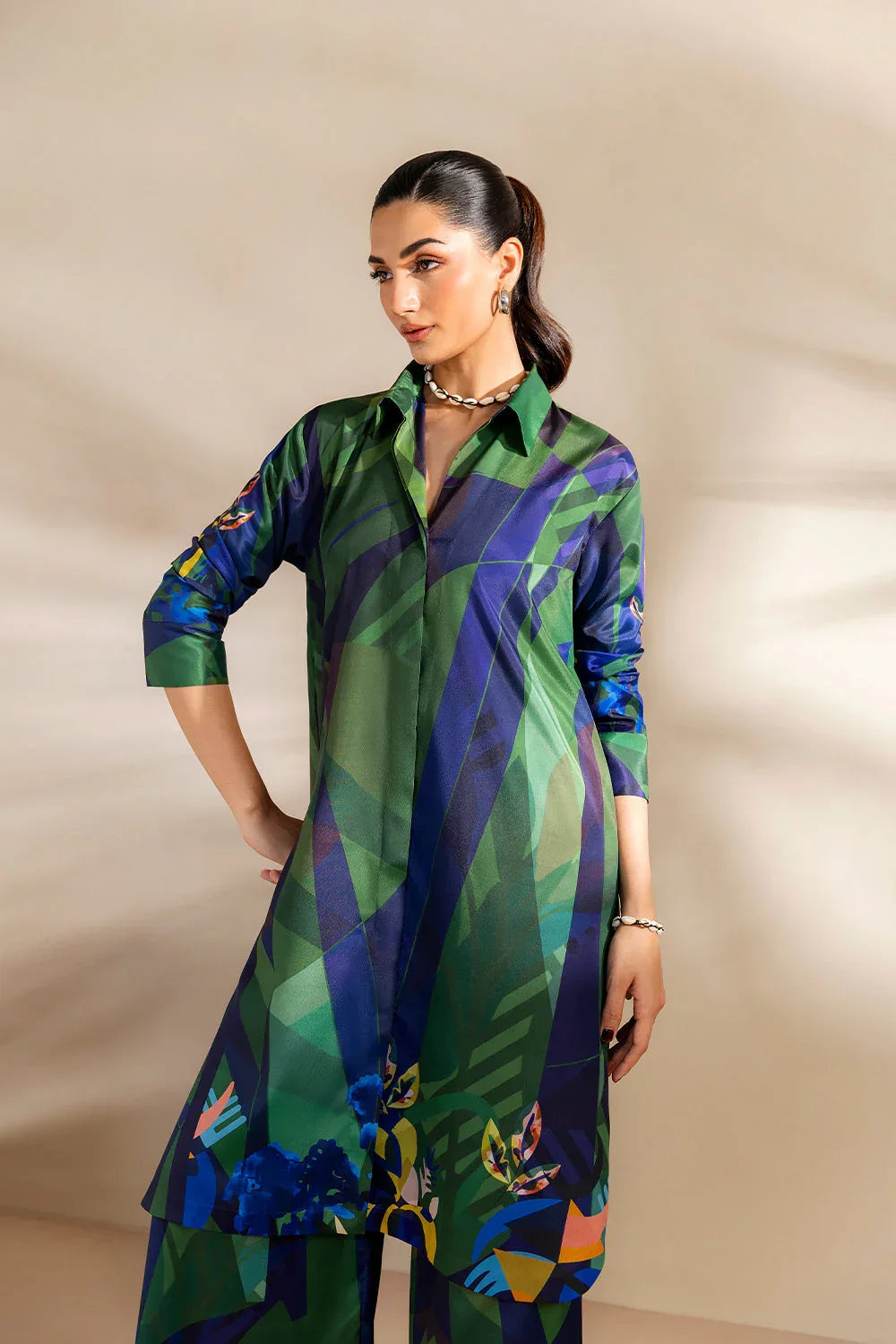 Saira Rizwan | Silk Coords 25 | SHORELINE SERENADE - SRSP-25-08 - Aqsa Fabrics